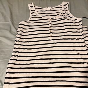 H&M Sleeveless Black and White Striped Maxi Dress